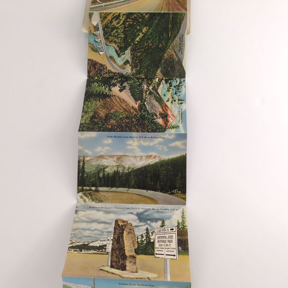 Victory Highway US 40 1930s Fold-Out Linen Postcards Transcontinental Mountains - Picture 5 of 10